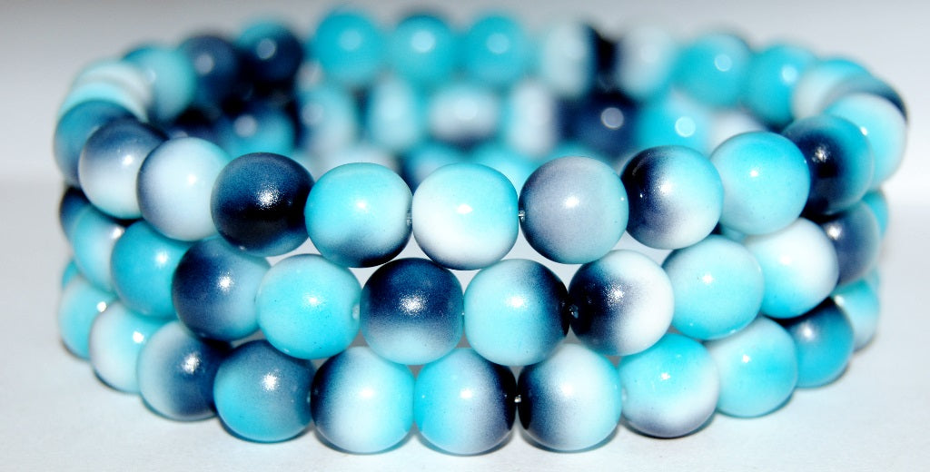 Round Pressed Glass Beads Druck, 48003 (48003), Glass, Czech Republic