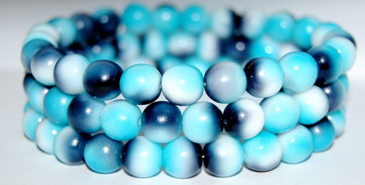 Round Pressed Glass Beads Druck, 48003 (48003), Glass, Czech Republic