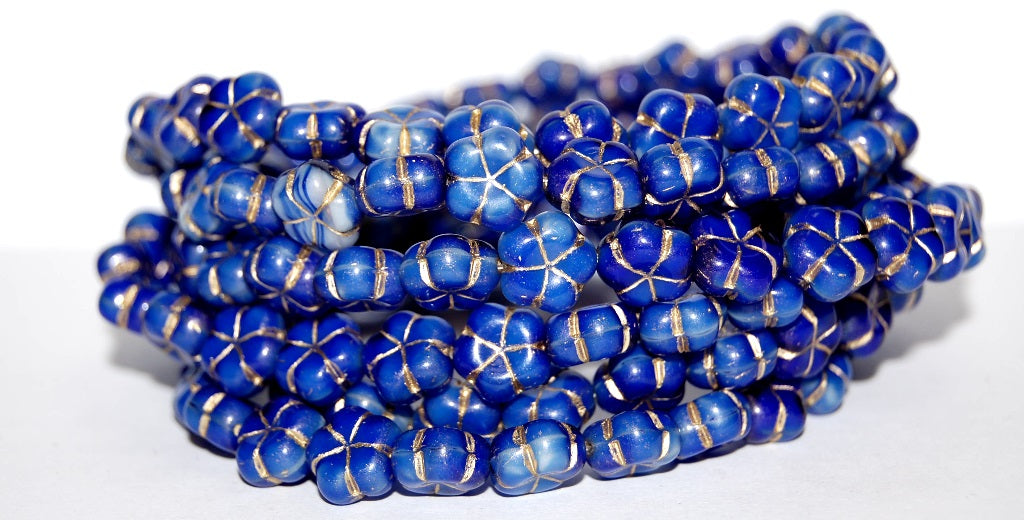 5-Petal Flower Pressed Glass Beads, (37005 54202), Glass, Czech Republic