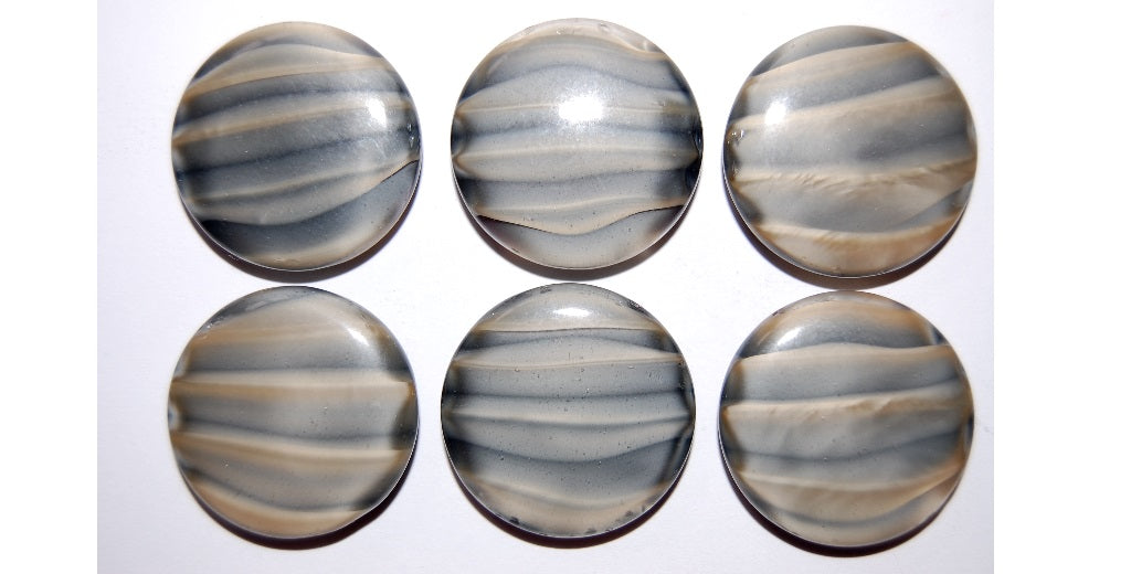 Cabochon Round Flat Back, (), Glass, Czech Republic