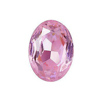 Oval Faceted Pointed Back (Doublets) Crystal Glass Stone, Pink 2 Transparent With Ab (70200-Abb), Czech Republic