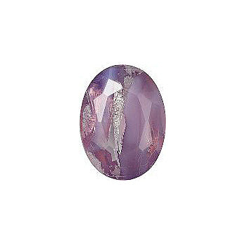 Oval Faceted Pointed Back (Doublets) Crystal Glass Stone, Violet 16 With Silver (24020-Ag-0003), Czech Republic