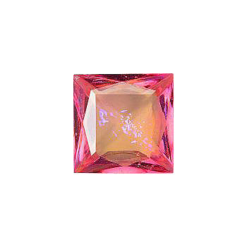 Square Faceted Pointed Back (Doublets) Crystal Glass Stone, Pink 20 Mexico Opals (Mex-8), Czech Republic