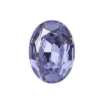 Oval Faceted Pointed Back (Doublets) Crystal Glass Stone, Violet 1 Transparent With Aluminium (20210-Al), Czech Republic