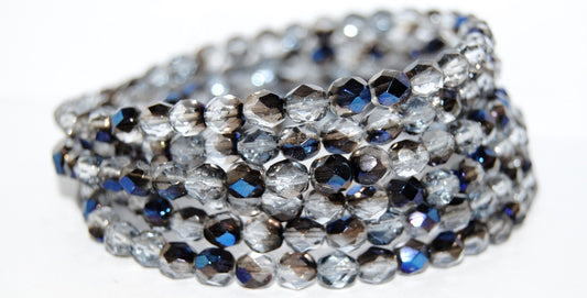 Fire Polished Round Faceted Beads, Transparent Blue 29900 (30000 29900), Glass, Czech Republic