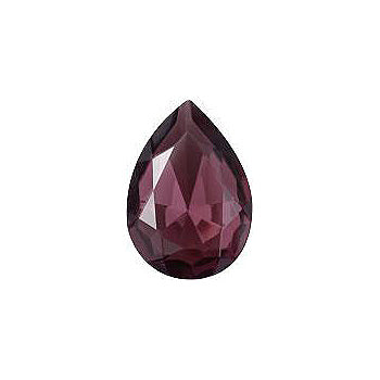 Pear Faceted Pointed Back (Doublets) Crystal Glass Stone, Violet 5 Transparent With Chrome (20020-Chr), Czech Republic