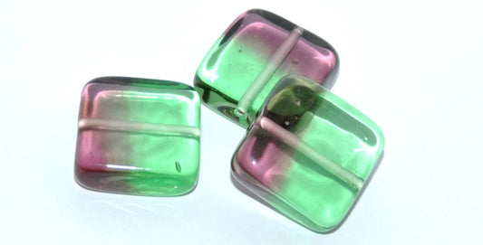 Czech Glass Hand Made Square Lampwork Beads, (F), Glass, Czech Republic