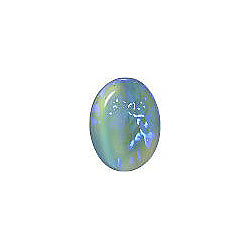 Oval Cabochons Flat Back Crystal Glass Stone, Blue 10 Mexico Opals (16317), Czech Republic