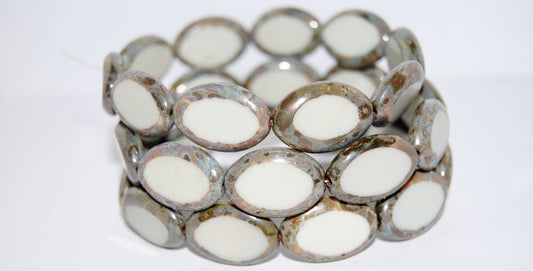 Table Cut Oval Beads Roach, (13000 43400), Glass, Czech Republic