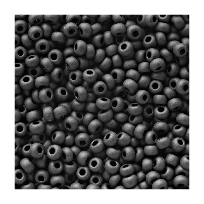 Rocailles PRECIOSA seed beads Jet Black Mat Glass Czech Republic