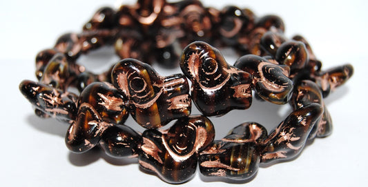 Elephant Animal Pressed Glass Beads, (26117 54200), Glass, Czech Republic