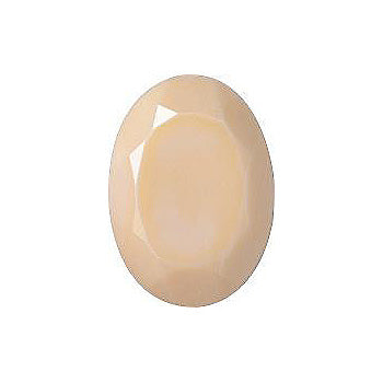 Oval Faceted Pointed Back (Doublets) Crystal Glass Stone, Nude 4 Opaque (71100), Czech Republic