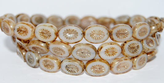 Table Cut Oval Beads Kiwi, (5000 43400), Glass, Czech Republic