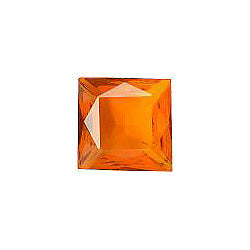 Square Faceted Pointed Back (Doublets) Crystal Glass Stone, Orange 2 Transparent (90000), Czech Republic