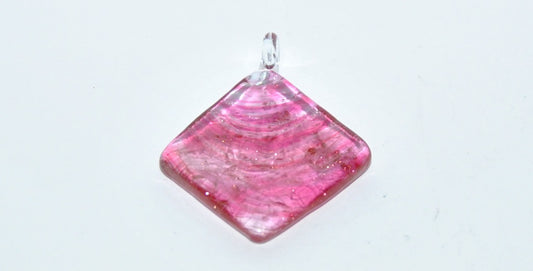 Czech Glass Hand Made Triangle Lampwork Pendant, (4330 A), Glass, Czech Republic