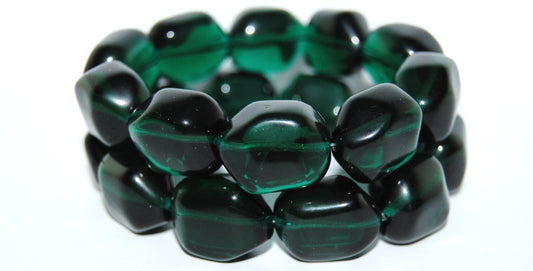 Czech Glass Pressed Beads Irregular Shape Like Stone, Transparent Aqua (60230), Glass, Czech Republic