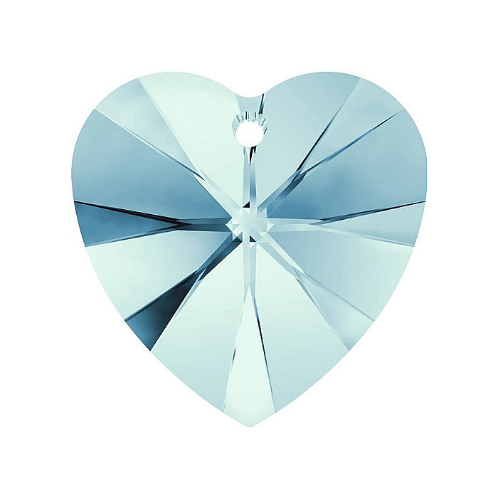 SWAROVSKI ELEMENTS pendant HEART 6228 crystal stone with hole Aquamarine Glass Austria
