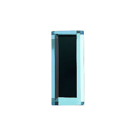 Rectangle Faceted Flat Back Crystal Glass Stone, Aqua Blue 12 Transparent With Silver Foil (60000-Sf), Czech Republic