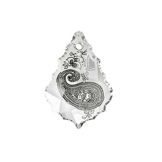 SWAROVSKI ELEMENTS pendant Flat Baroque Print 6090 crystal stone Crystal Paisley Print Glass Austria