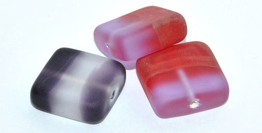 Czech Glass Hand Made Square Lampwork Beads, (R), Glass, Czech Republic