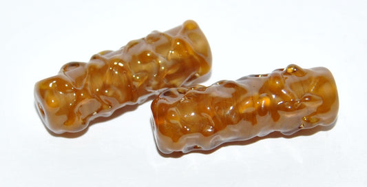 Czech Glass Hand Made Roller Tube Lampwork Beads, (288 A), Glass, Czech Republic