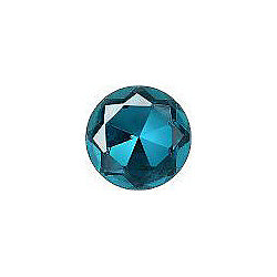 Round Faceted Pointed Back (Doublets) Crystal Glass Stone, Aqua Blue 13 Transparent With Chrome (60020-K-Chr), Czech Republic