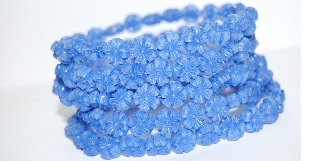 Hawaii Flower Pressed Glass Beads, (1000 46430), Glass, Czech Republic