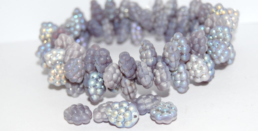 Grape Fruit Pressed Glass Beads, (21350 Ab), Glass, Czech Republic