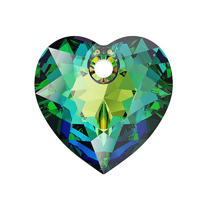 SWAROVSKI CRYSTALS pendant Heart Cut 6432 crystal stone with hole Crystal Vitrail Medium Glass Austria