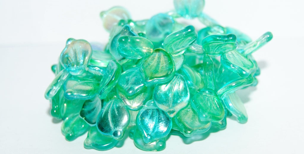 Leaf Petal Pressed Glass Beads, Crystal 48110 (30 48110), Glass, Czech Republic