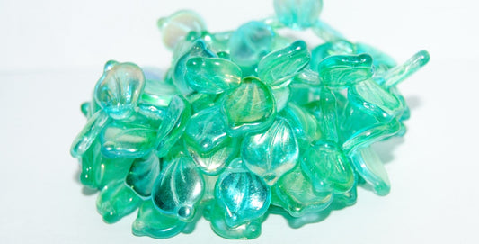Leaf Petal Pressed Glass Beads, Crystal 48110 (30 48110), Glass, Czech Republic