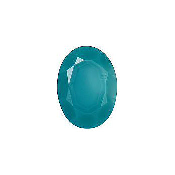Oval Faceted Pointed Back (Doublets) Crystal Glass Stone, Aqua Blue 12 Opaque (63142), Czech Republic