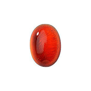 Oval Cabochons Flat Back Crystal Glass Stone, Orange 4 With Silver (90039), Czech Republic