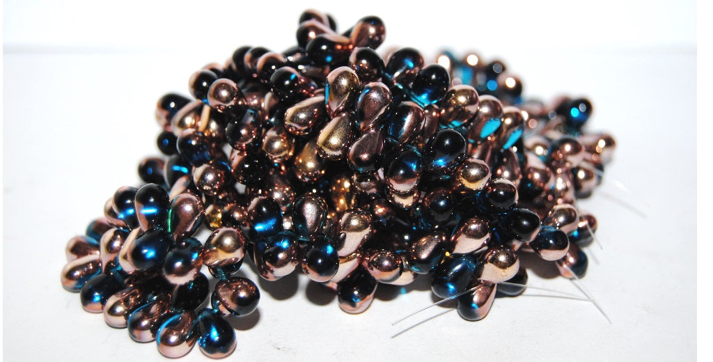 Pear Drop Pressed Glass Beads, (60070 27101), Glass, Czech Republic