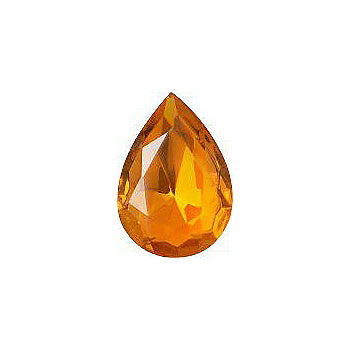 Pear Faceted Pointed Back (Doublets) Crystal Glass Stone, Orange 3 Transparent With Ab (10050-Abb), Czech Republic