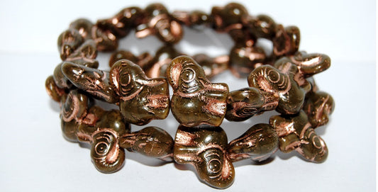 Elephant Animal Pressed Glass Beads, (16617 54200), Glass, Czech Republic