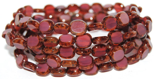 Table Cut Round Candy Beads, 71010B Travertin (71010B 86800), Glass, Czech Republic