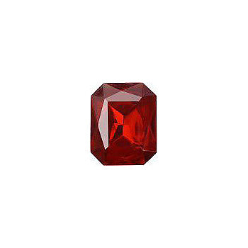 Octagon Faceted Pointed Back (Doublets) Crystal Glass Stone, Red 4 Transparent With Chrome (90040-L-Chr), Czech Republic