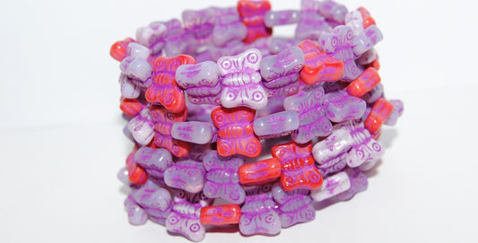 Butterfly Pressed Glass Beads, Mixed Colors Pp 46420 (Mix Pp 46420), Glass, Czech Republic