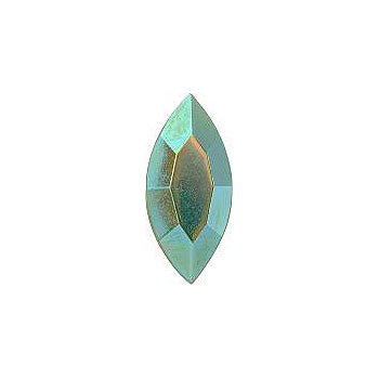 Navette Faceted Pointed Back (Doublets) Crystal Glass Stone, Light Green 2 Opaque With Ab (54022-Abt), Czech Republic