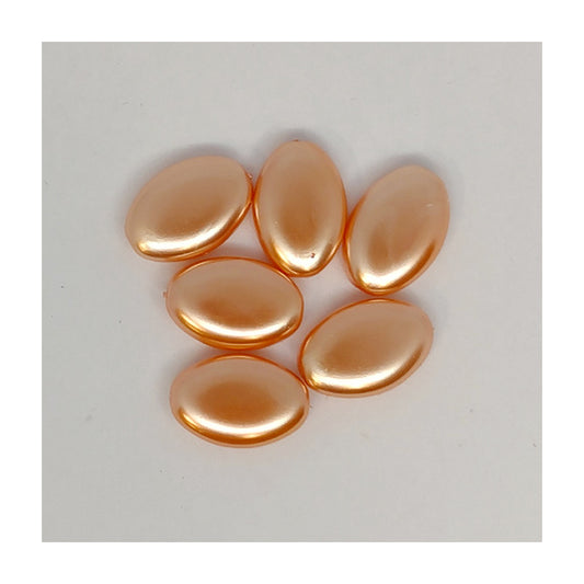 Imitation pearl glass beads oval Salmon Pink Glass Czech Republic