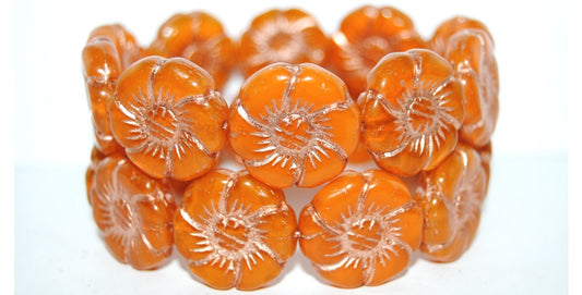 6-Petal Flower Pressed Glass Beads, (81260 54200), Glass, Czech Republic