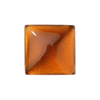 Square Cabochons Flat Back Crystal Glass Stone, Orange 5 With Silver (90079), Czech Republic