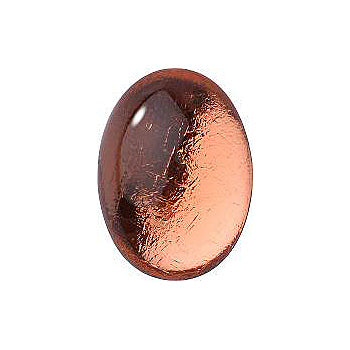 Oval Cabochons Flat Back Crystal Glass Stone, Pink 14 Transparent With Aluminium (70130-L-Al), Czech Republic