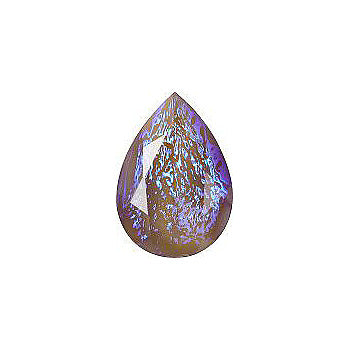 Pear Faceted Pointed Back (Doublets) Crystal Glass Stone, Violet 4 Mexico Opals (16216), Czech Republic