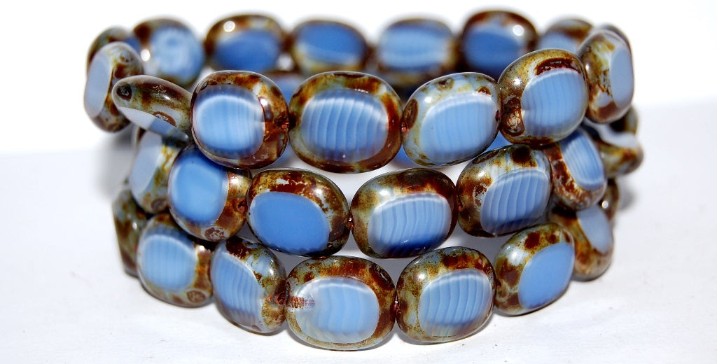Table Cut Round Candy Beads, 36016 Travertin (36016 86800), Glass, Czech Republic