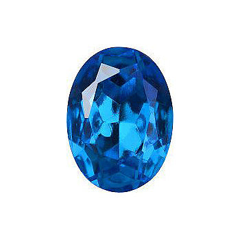 Oval Faceted Pointed Back (Doublets) Crystal Glass Stone, Blue 2 Transparent With Aluminium (60050-Al), Czech Republic
