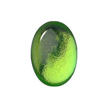 Oval Cabochons Flat Back Crystal Glass Stone, Light Green 8 Transparent With Ab (50590-Abb), Czech Republic