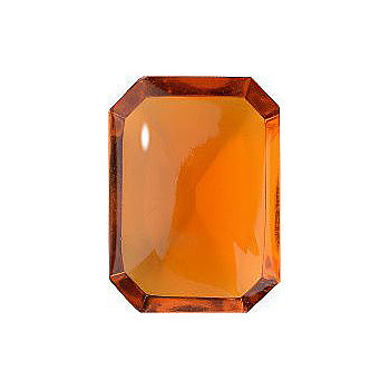 Octagon Cabochons Pointed Back Crystal Glass Stone, Orange 6 Transparent (10070), Czech Republic