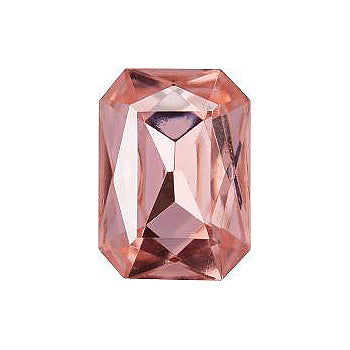 Octagon Faceted Pointed Back (Doublets) Crystal Glass Stone, Pink 7 Transparent With Gold Foil (70110-L-Gf), Czech Republic
